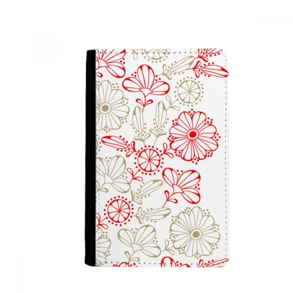 Red Fresh Flowers Grass Decorative Passport Holder Notecase Burse Wallet Cover Card Purse