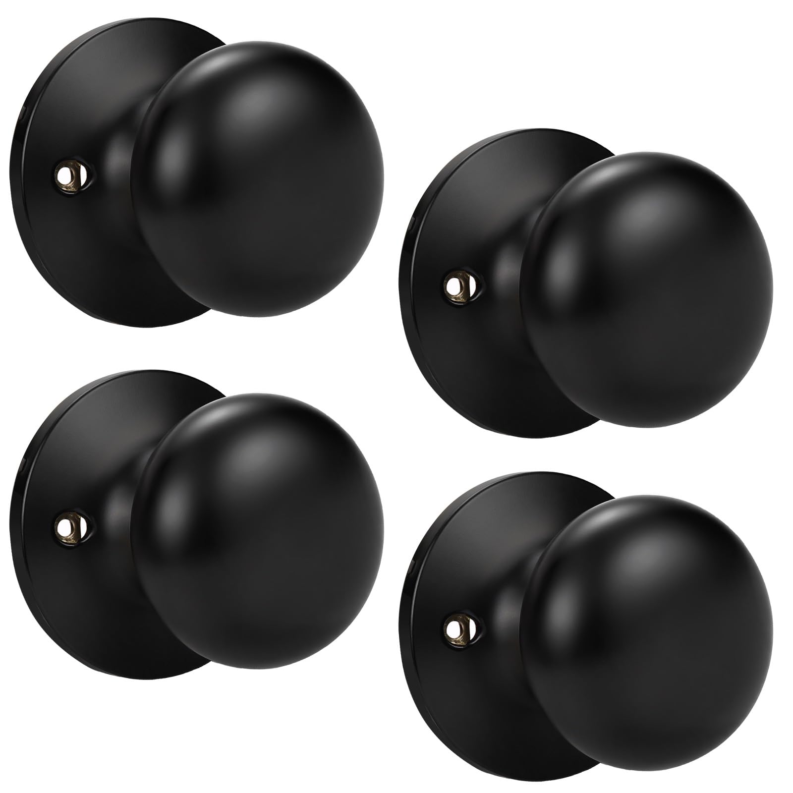 Brushed Nickel Door Knobs - Keyless Privacy -12