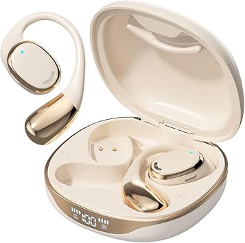 Out of Open Ear Headphones Wireless OWS Ear Hanging Earphones 5.4 Bluetooth Headset Air Bone Conduction Open Ear Earbuds, Outer Over the Ear Earbuds Open Ear Buds Outside the Ear Conducting Headphones