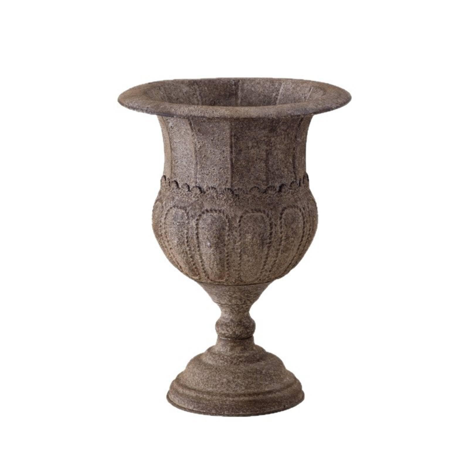Vaso Decorativa in Metallo Finitura Antica Fioriera in Ferro Rilievo Decorato Vaso Ad Anfora