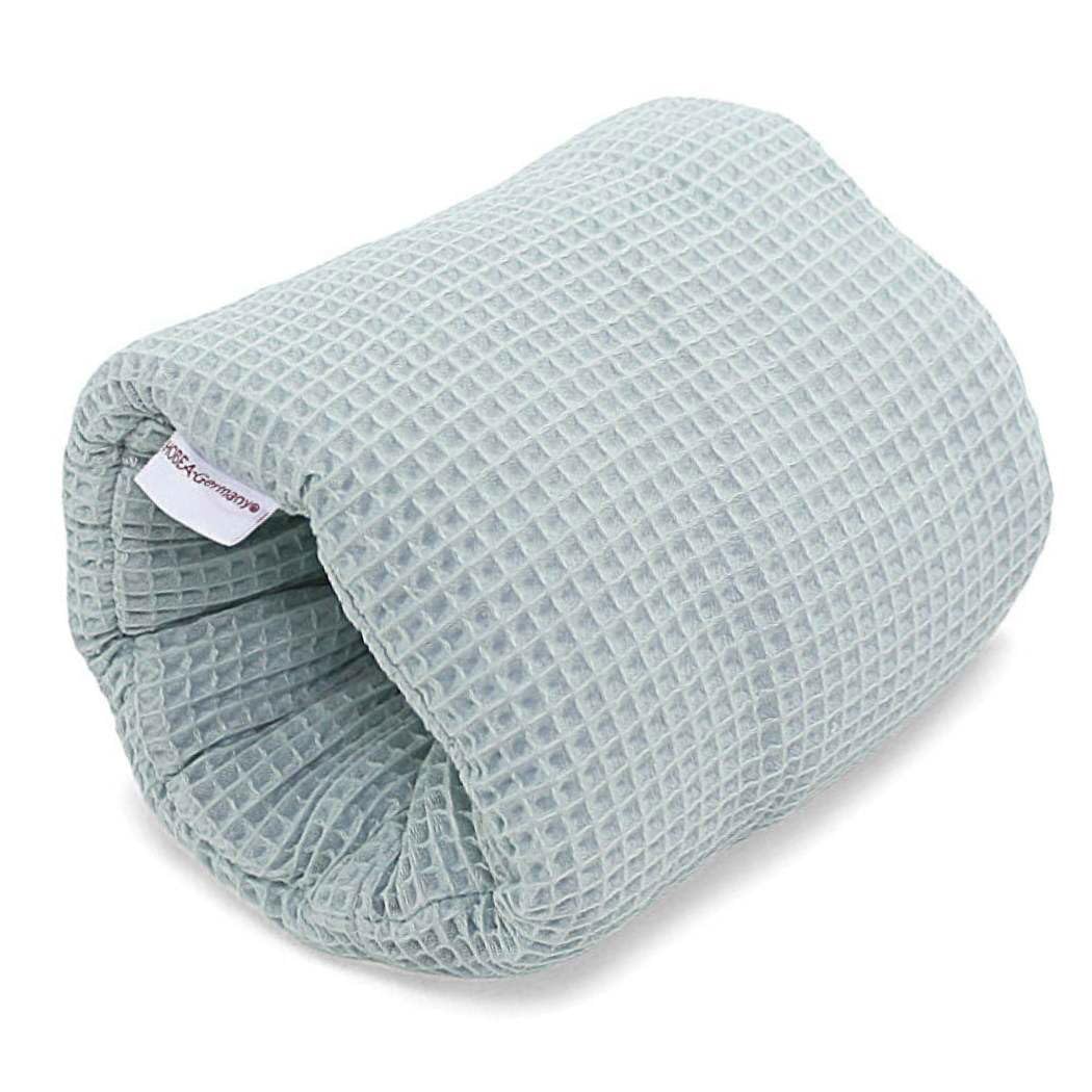 HOBEA-Germany Ministillkissen Arm-Stillkissen kleines Stillkissen für unterwegs Stillmuff Reisestillkissen in verschiedenen Designs, Modell: Waffelmuster graublau