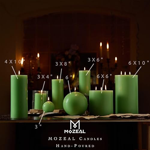 Miniatura 3 de MOZEAL Velas grandes sin perfume vertidas a mano de 3 x 8 pulgadas, sin humo, juego de 2, combustión lenta, sin goteo, aproximadamente 150 horas de