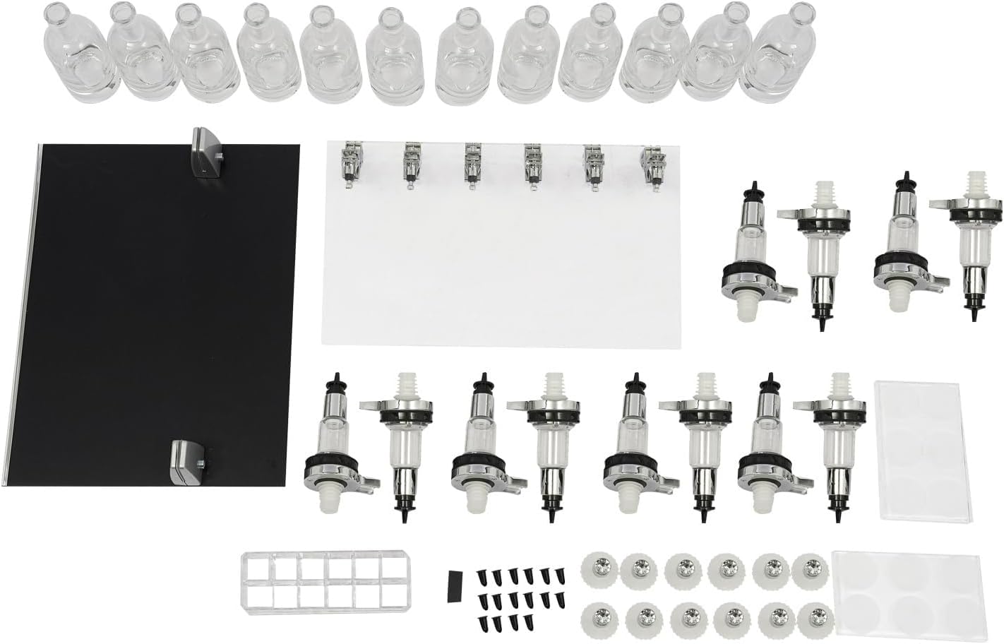 12-Bottle Perfume Dispenser Kit - Manual Filling Machine with Adjustable Pumps & Scent Testing Cups for DIY Fragrance, Salons, Studios, Bars - Perfect for Custom Scents