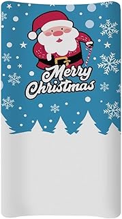 Eheartsgir Santa Claus Pattern Infant Stretchy Fabric Changing Table Cover for Boys Girls, Ultra Soft Breathable Cradle Mattress Sheets, Fit 32