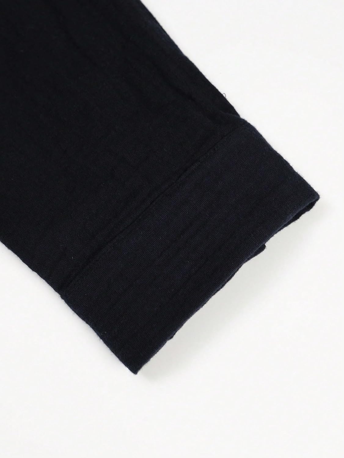 GORGLITTER Men's Textured Button Down Shirt Long Sleeve Crew Neck Casual Vacation Tops - Image 4