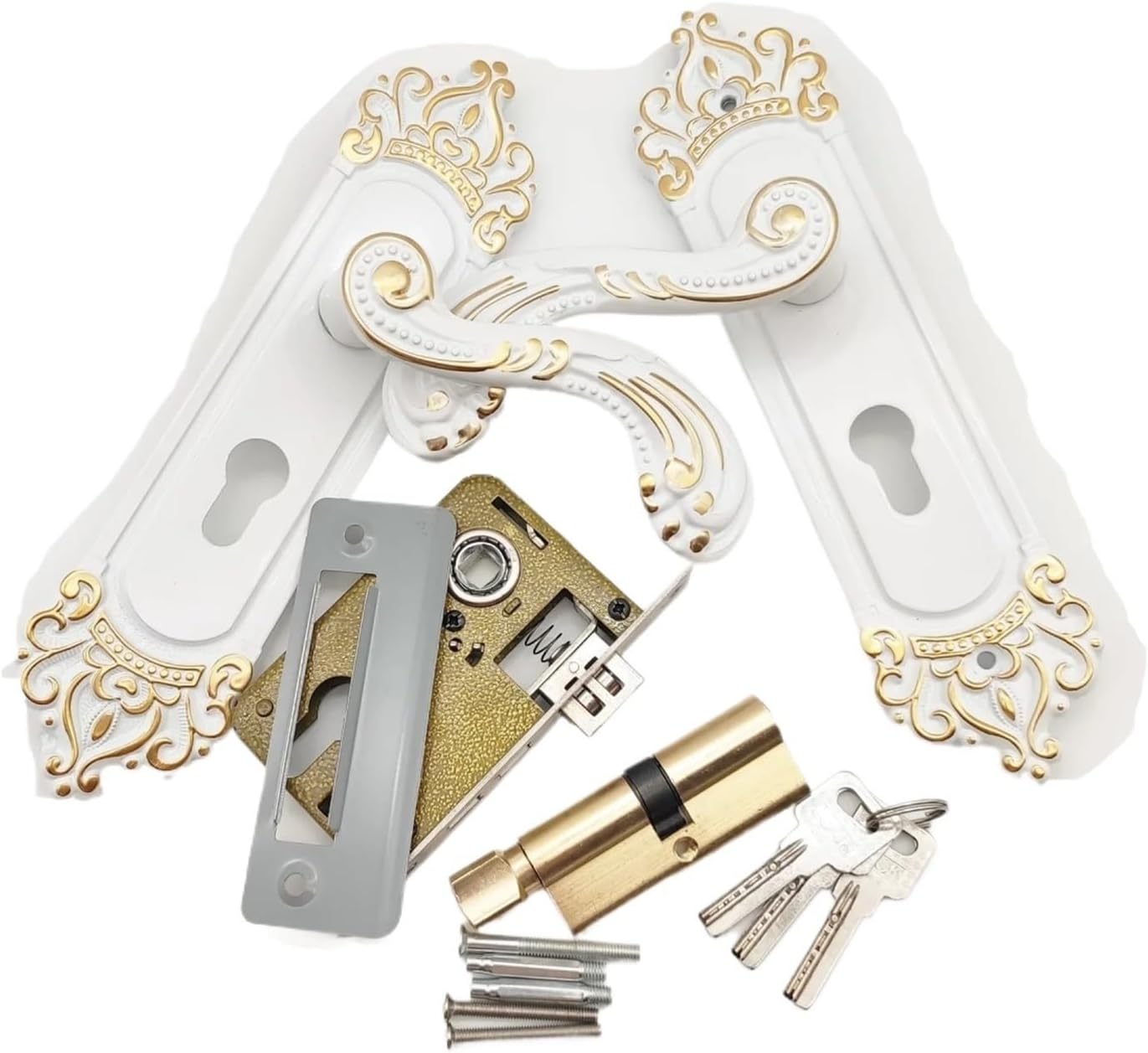 Vintage Door Lock, Wooden, Silent Locker Handle, for Family Safety, Interior, Hardware