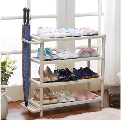 Miniatura 2 de ZEELYDE Zapatero de plástico multicapa con marco de pantufla de almacenamiento de pie organizador de zapatos gabinete de tela no tejida estantes