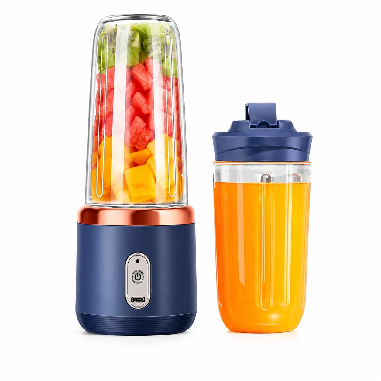 500ML Portable USB Rechargeable Blender Smoothie Juicer Cup-image-39