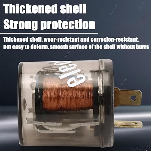 Miniatura 6 de zipelo Relé de intermitente electrónico de 2 pines, 2 unidades de 12 V LED de señal de giro para automóvil, relé intermitente redondo, bombillas de