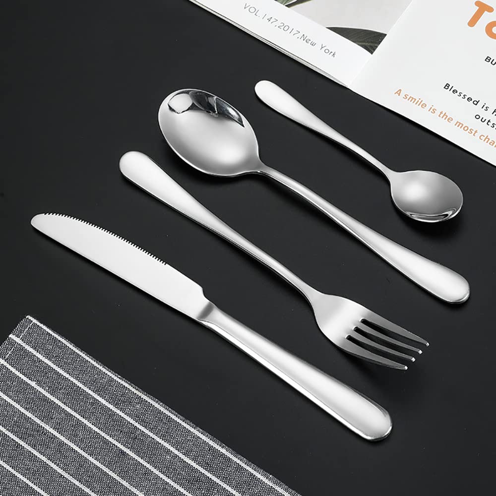 9-teiliges Besteck-Set, Silber-Edelstahl-Hochglanzpoliertes Besteck, Mehrzweck-Heimküchen-Party, Spülmaschine Verfügbar