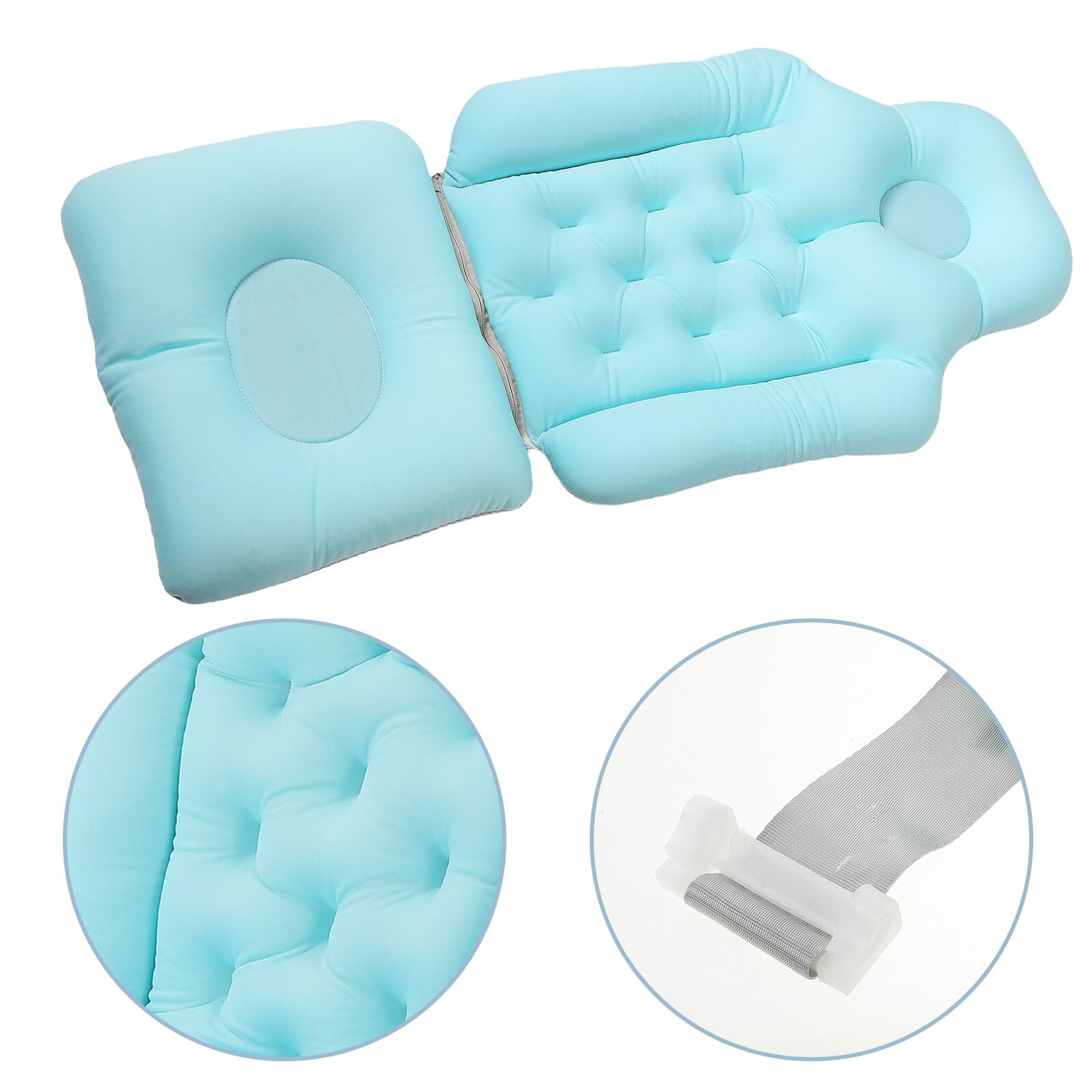 LIFKOME Cuscino Vasca Bagno Antiscivolo Blu Seduta Doccia Staccabile per Anziani e Donne in Gravidanza Materassino Morbido e Portatile per Bagno Sicuro e Confortevole
