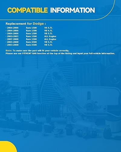 Miniatura 8 de PHILTOP Reemplazo del condensador de aire acondicionado para Ram1500 2003-2008, Ram2500 2003-2008, Ram3500 2003-2008, para OEM 5072993AB, 5072993AA,