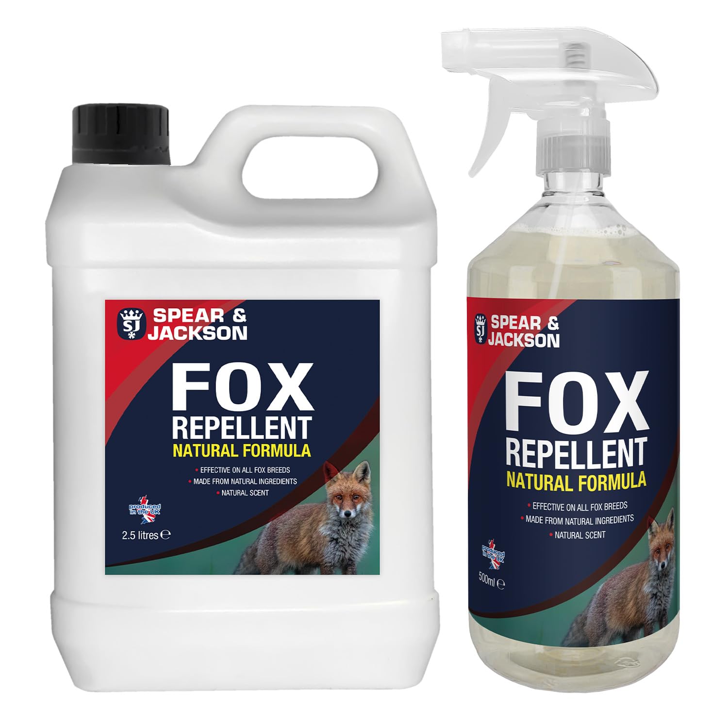 Fox Repellent Spray 500ml and 2.5 Litre Refill, Garden Protection