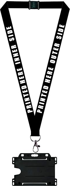 Lanyards Personalised X 1 Comes with ID Card Holder , We can Print Any Event, Any Location, Any Date, Printed Lanyard. Personalised ID Neck Strap Lanyard. Lanyard for Holding a Name Badge (Black)