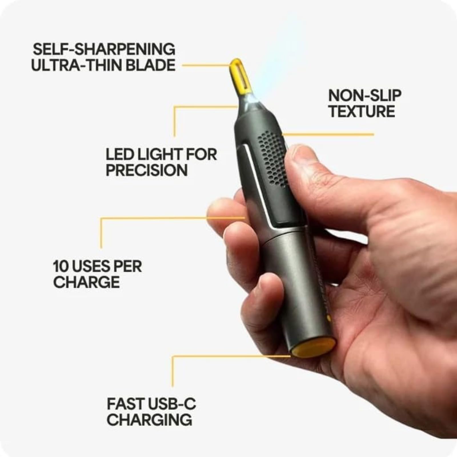 Cortador de pelo de nariz, herramienta de recorte, cuchillas de doble filo, recargable, impermeable, sin dolor, para hombres y mujeres