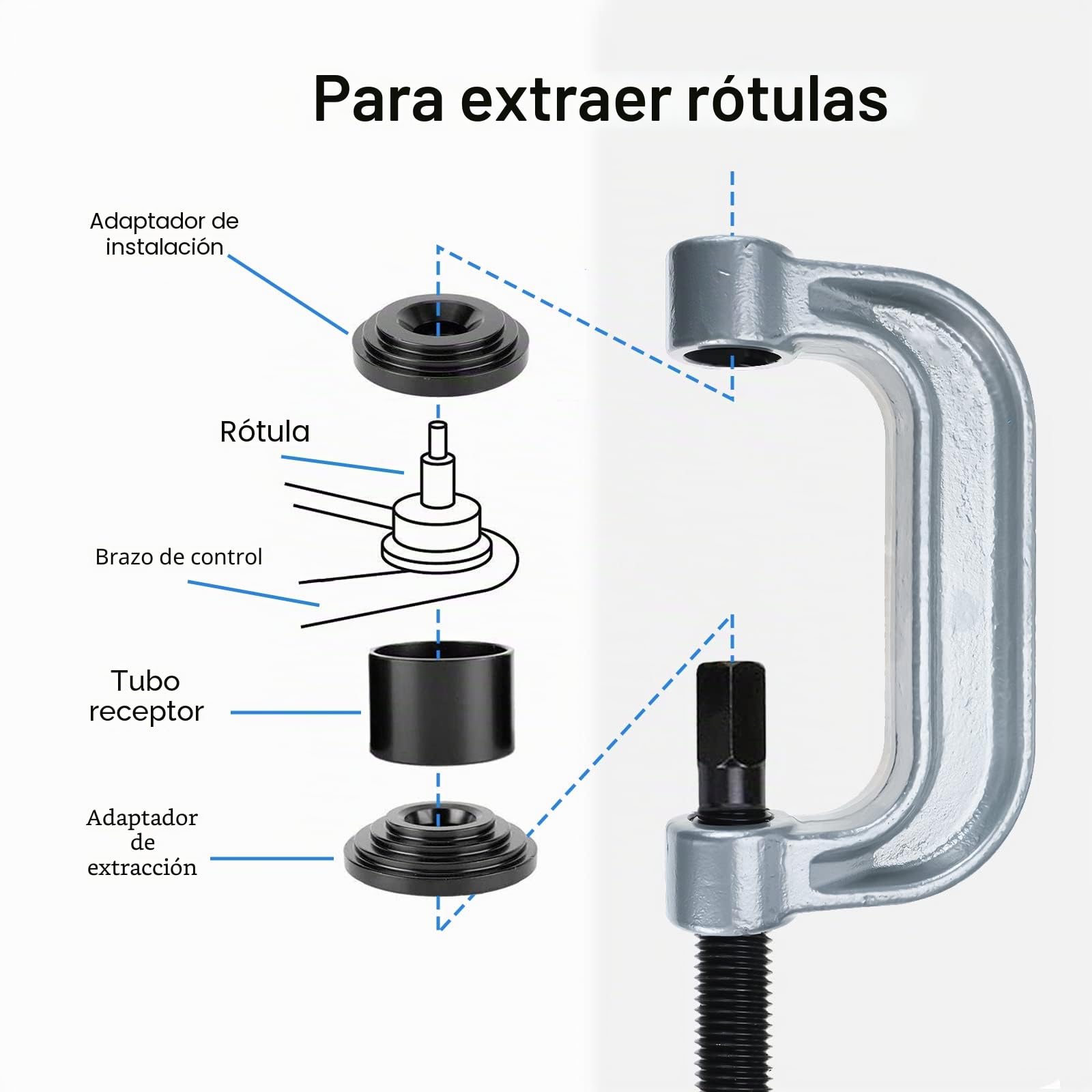 BOOMSTART Kit de herramientas de extracción de juntas en U y prensa de rótula 4 en 1 con adaptadores 4x4 para kit de herramientas de instalación de prensa de juntas 2WD y 4WD