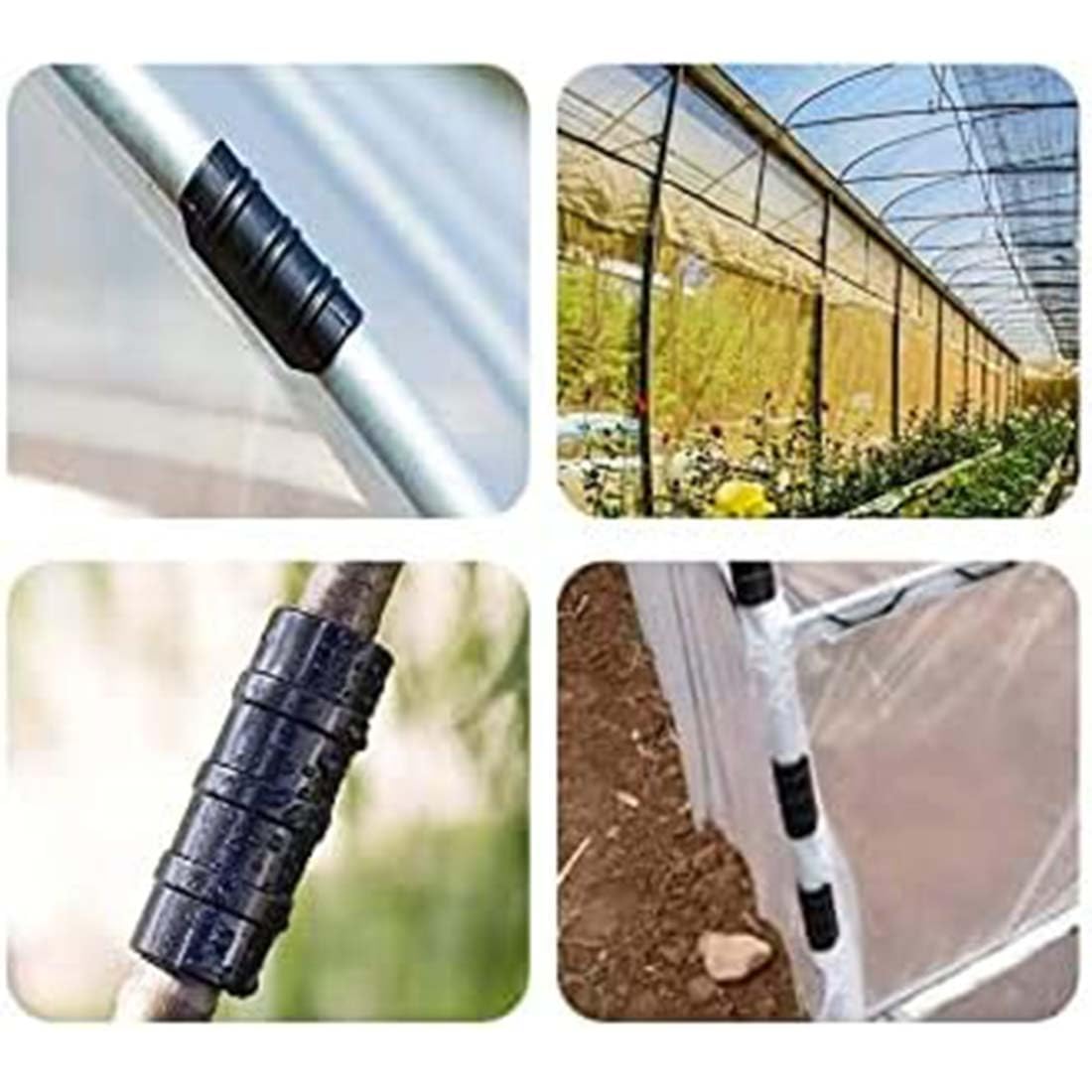 Lot De 20 Clips De Tube Pour Serre En Film Plastique - 22 Mm - Kit De Fixation Pour Bâtiments De Jardin Et Bâche - Blanc