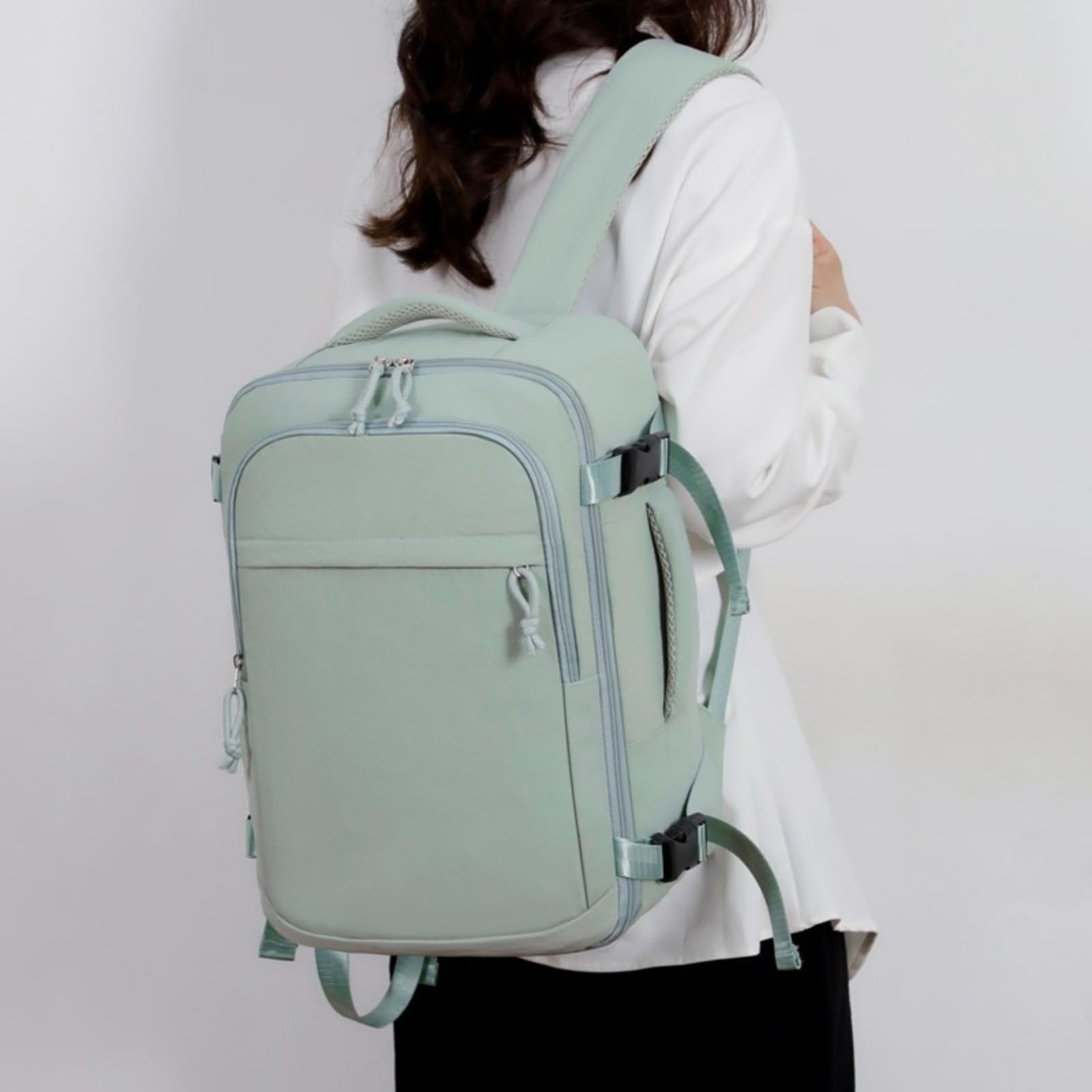 Mochila escolar Zaino Da Viaggio Cabina 15,6 Pollici Per Gli Uomini, Adatto A 40x30x20, Portatile Di Grande Capacità Viaggi D'affari E Uso Universitario-black-china Mainland