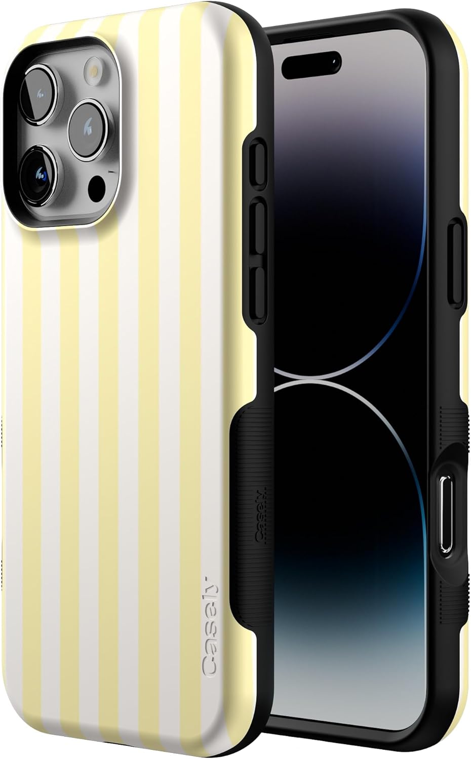 Casely iPhone 16 Pro Case | Butter Yellow Stripes | Sunday Best | Bold Protective Design | Compatible with MagSafe - Image 2