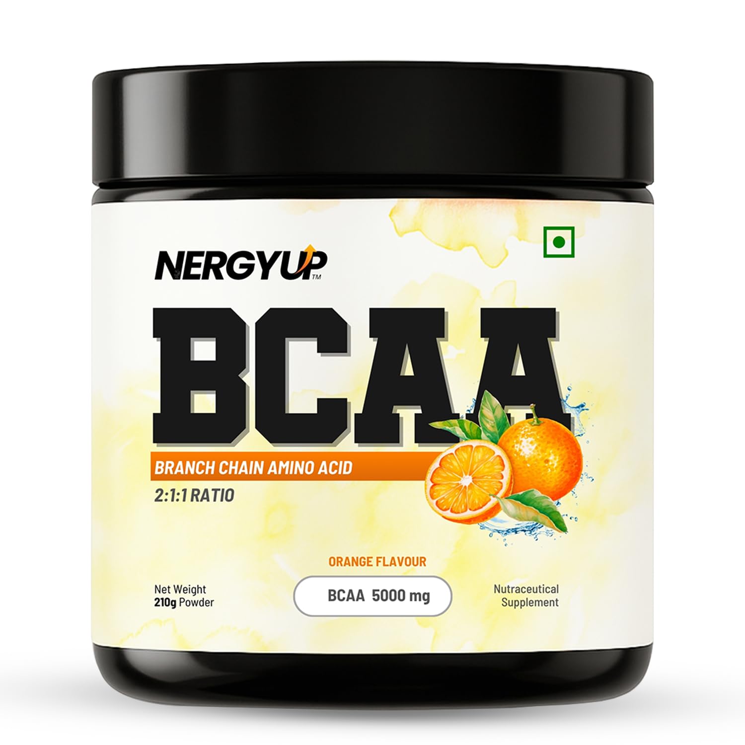 NergyUp BCAA 5000 mg in 2:1:1 Ratio – 30 Servings (210 g) – Orange Flavour – Supports Muscle Recovery & Endurance – Intra/Post-Workout – Zero Sugar, Zero Fat-image-24