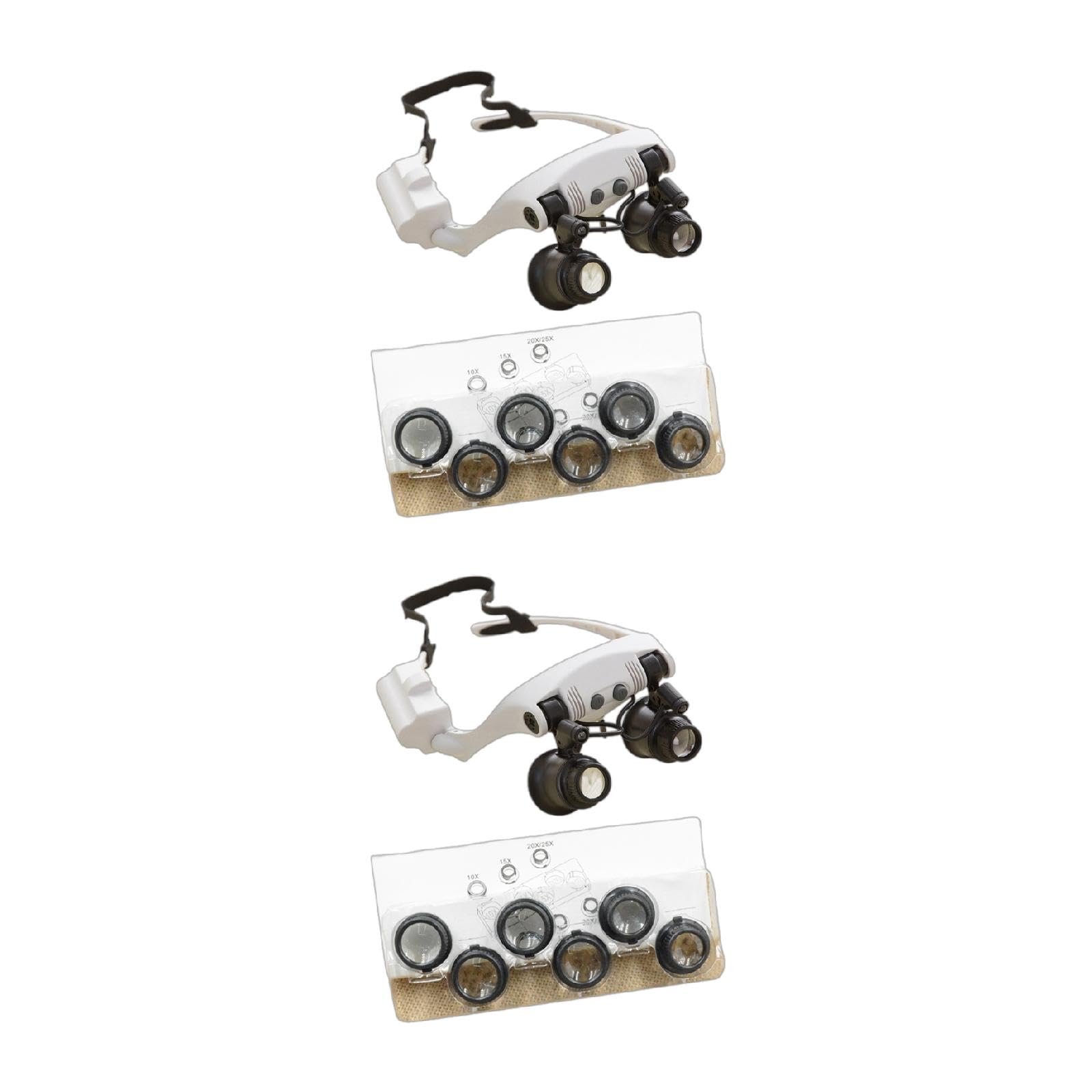 Loupe bandeau LED avec verres interchangeables 10x 15x 20x 25x pour travail de précision miniature