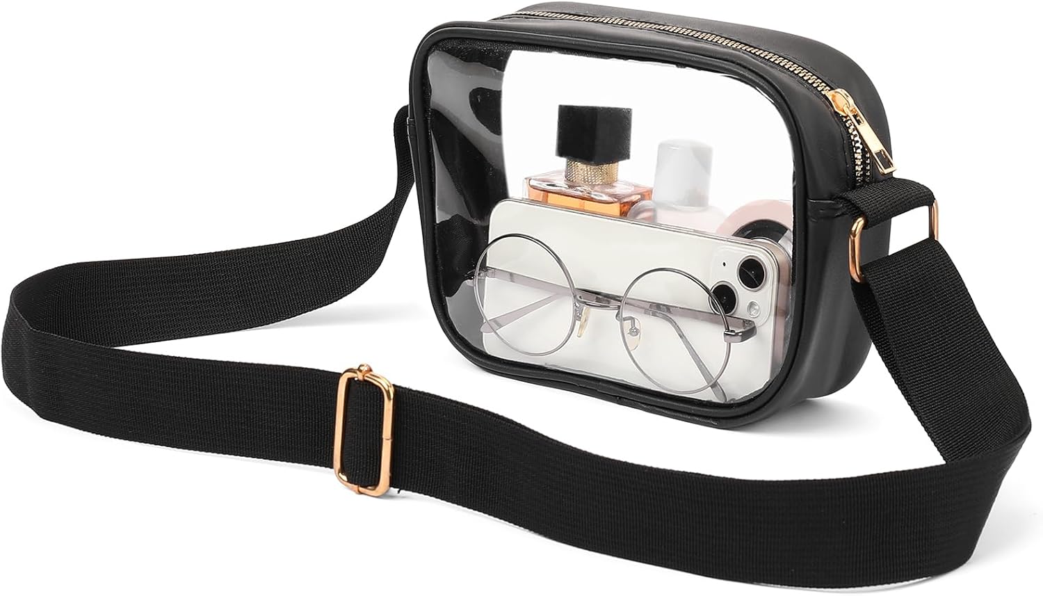 GAEKEAO Clear Purse Crossbody Bag for Stadium Approved Top Handle Purses Transparent Bag for Concerts Sports Events Festivals