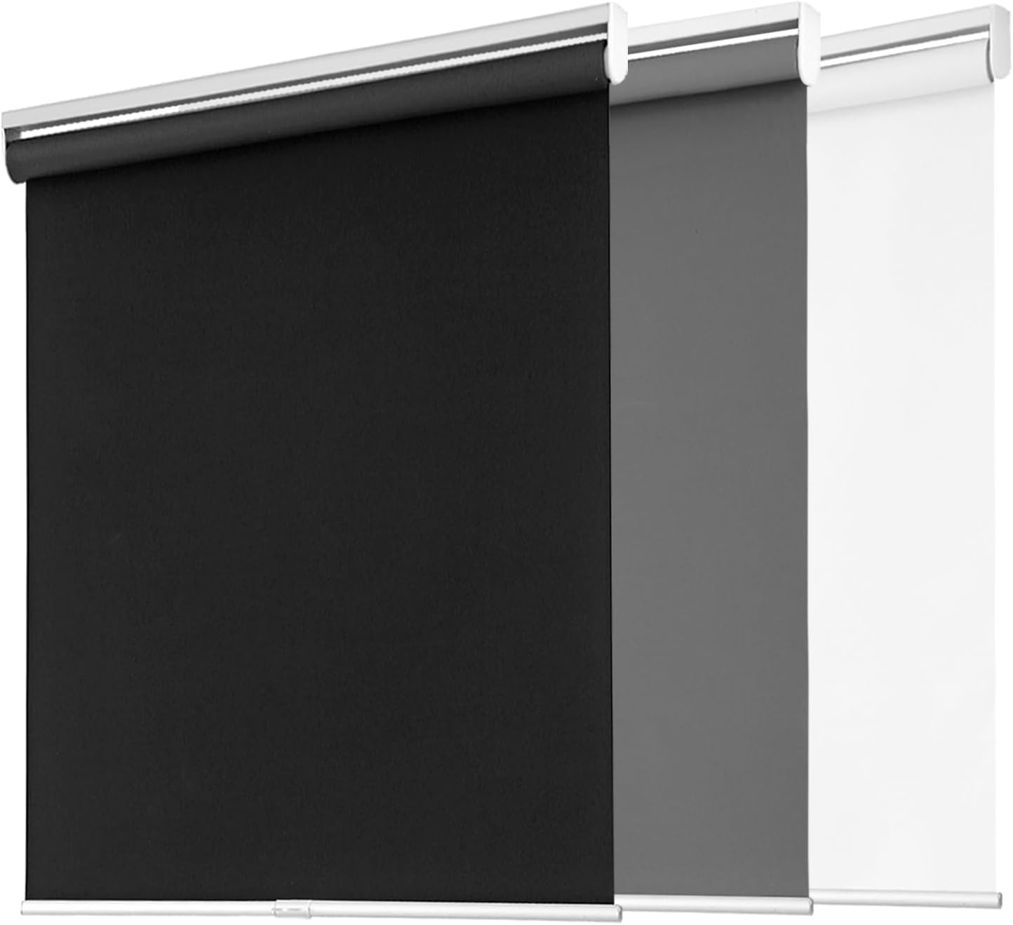 Blackout Roller Shades for Windows, Cordless Free-Stop Blinds with Thermal Insulated,UV Protection Fabric. Pull Down Room Darkening Door Blinds for Home, Office Easy to Install(43" W x 72" H,Black) 43"W x 72"H Black