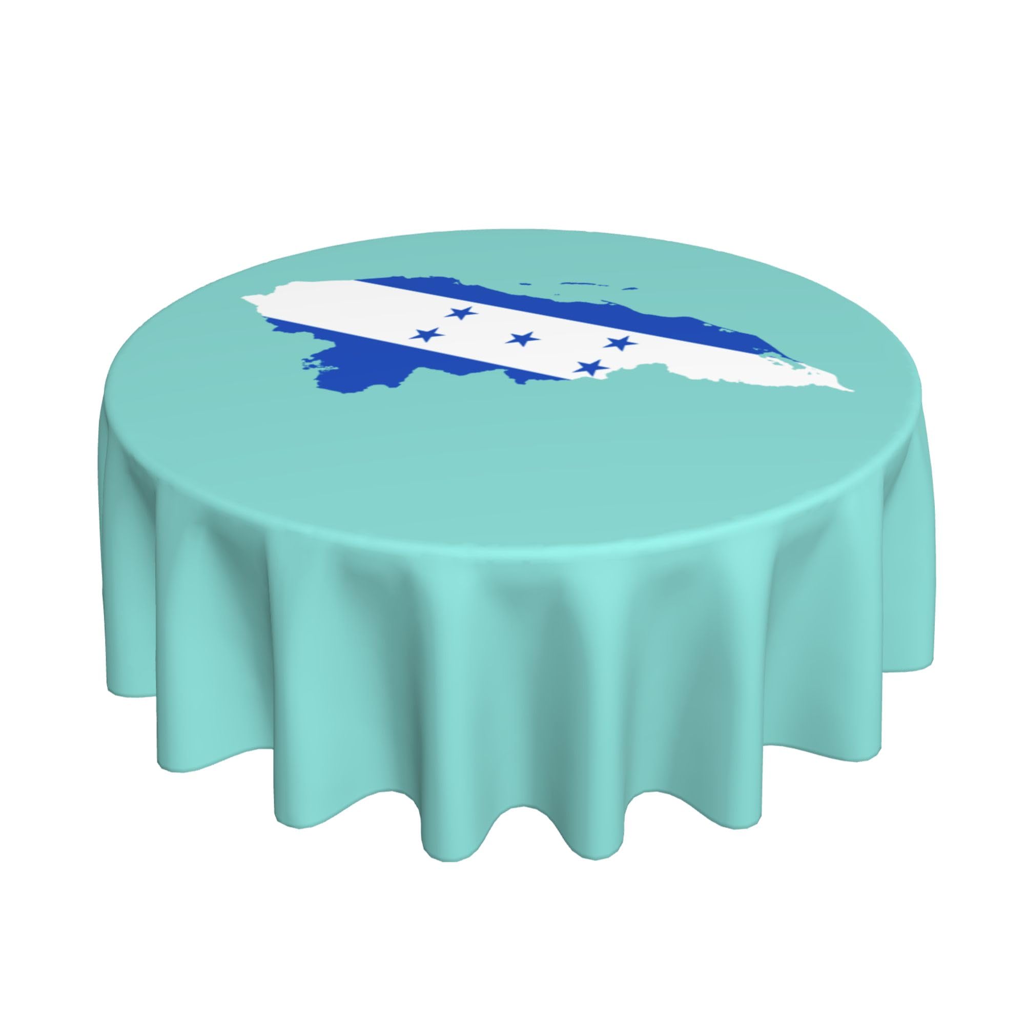 HLBSDM Honduras Flag Map 60" Restaurant Circle Decor Tablecloth Festive Table Cover Round Art Desk Cloth