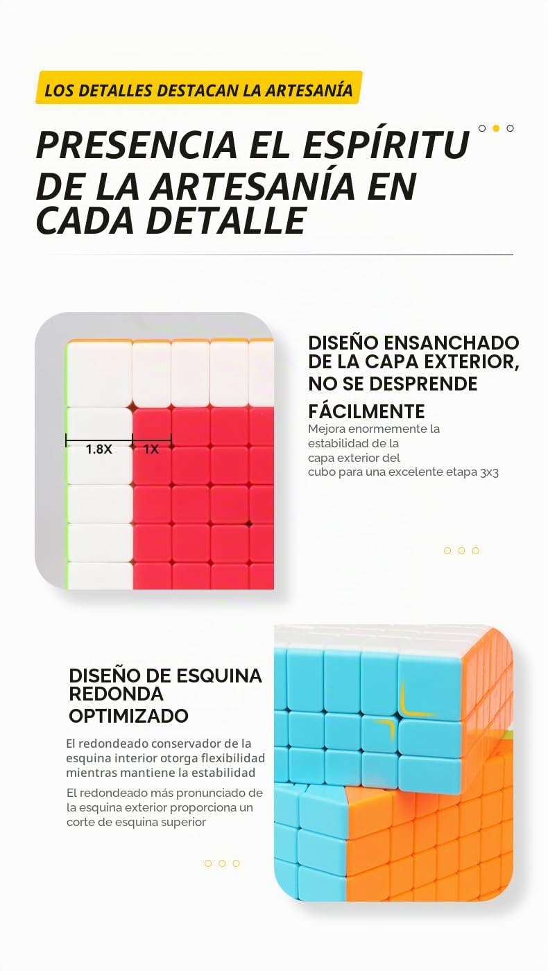 Bukefuno QY 8 x 8 Cubo de Rubik sin pegatinas Speed Magic Cube Puzzle 2021 QY 8 x 8 x 8 70 mm Puzzle Cubo QY 8 x 8 Speed Cube