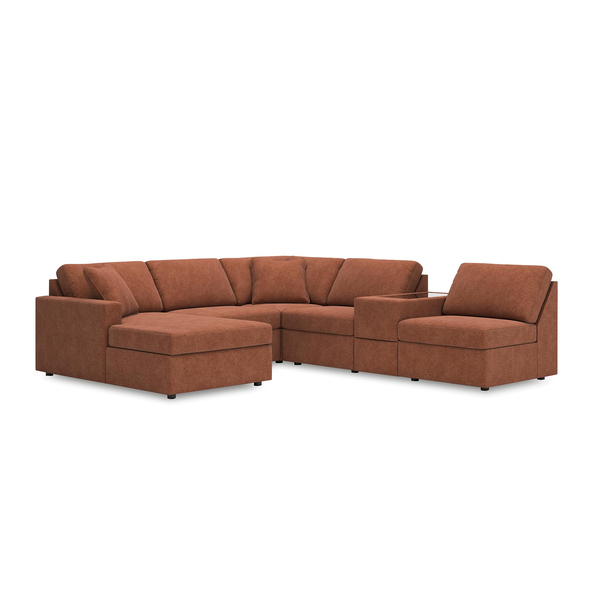 Signature Design by Ashley 6-Piece Modular Sectional with Chaise, Spice