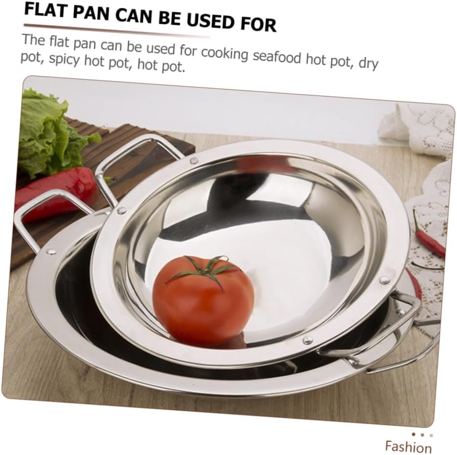 Unomor Thickened Stainless Steel Cooking Pan Kitchen Supply Hot Pot Paella Smooth Induction Pan Easy to Use