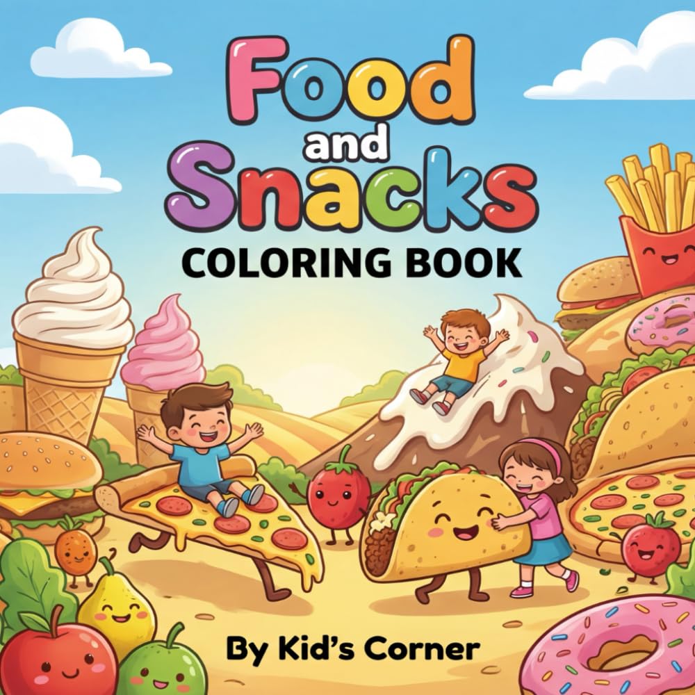 Food and Snacks: Coloring Book for Kids and Parents