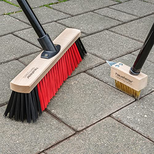 Drahtbesen Zur Moosentfernung Mit Stiel Drahtbesen 30cm Stahlbesen Mit Schabekante Und Robustem Metallhalter | Straßenkehrbesen | Gartenbesen - Harte