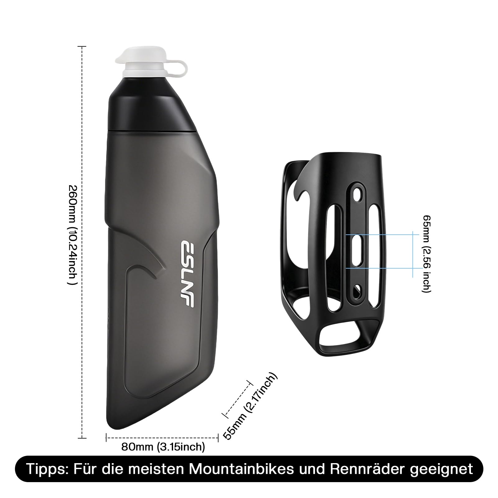 Bidon rowerowy o pojemności 680 ml, szczelny/ściskany, PP5/wielokrotnego użytku, z uchwytem na butelkę, lekki jak piórko, akcesoria sportowe i rowerowe, do rowerów wyścigowych i górskich