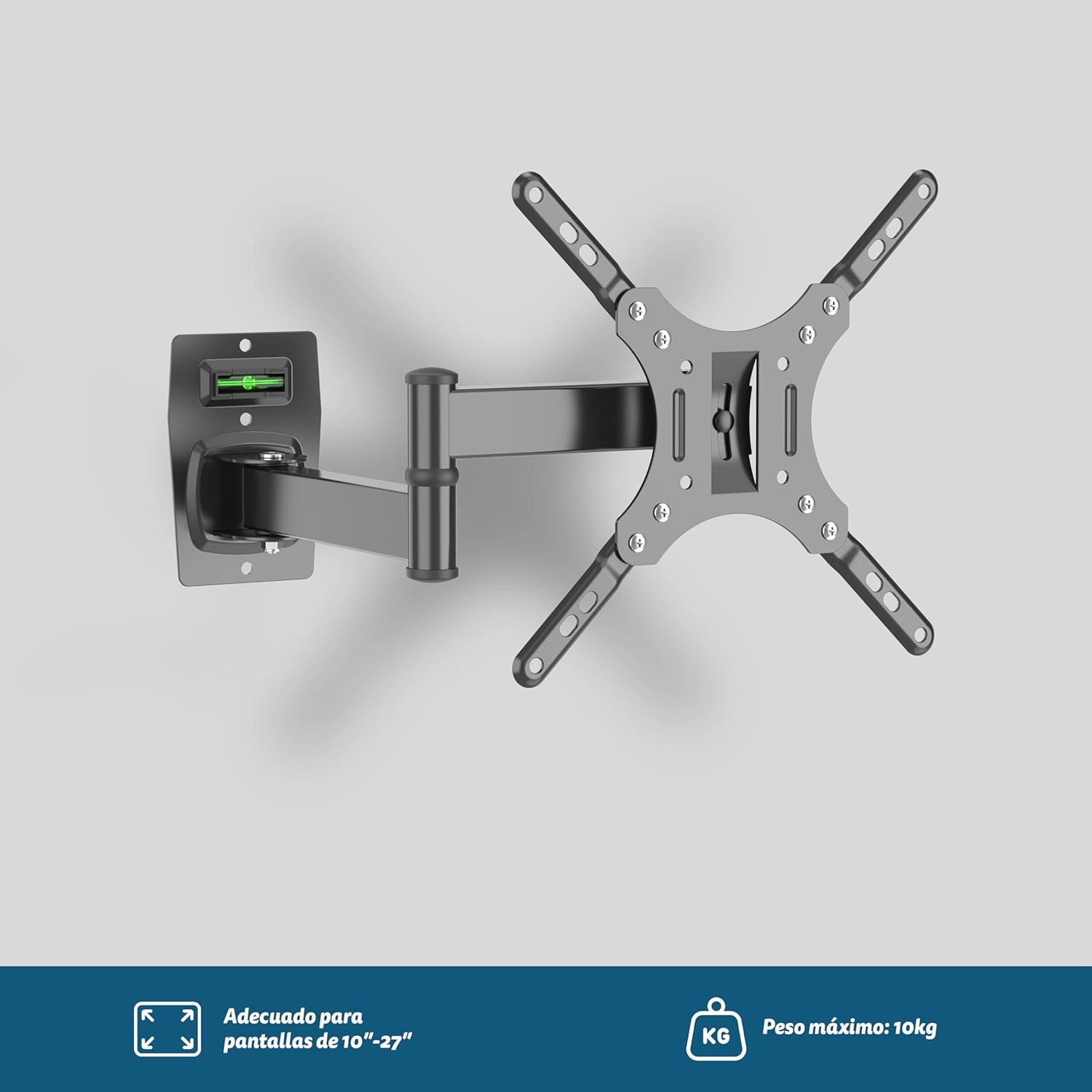 GRUNKEL - TV Wall Mount - Load Capacity up to 15 kg - Compact and Resistant Design - Easy Installation - Includes Tool kit with VESA Format from 50x50 to 200x200mm
