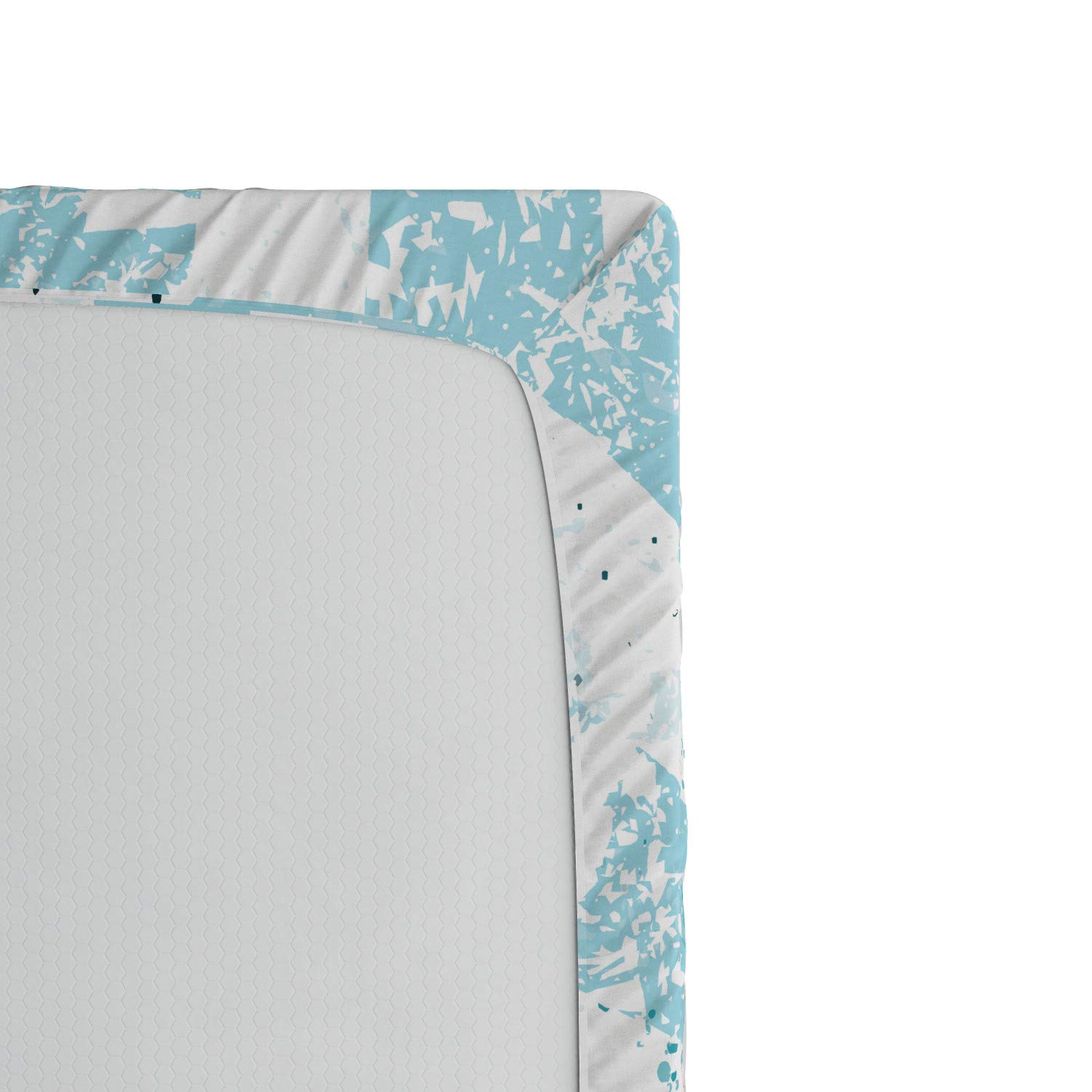 ABAKUHAUS Hockey Lenzuolo con Angoli, Player Tenere Stick, Morbido Tessuto Decorativo da Letto Tasca Elastica a Tutto Tondo, 150 x 190 cm, Scuro Coral Pale Blue