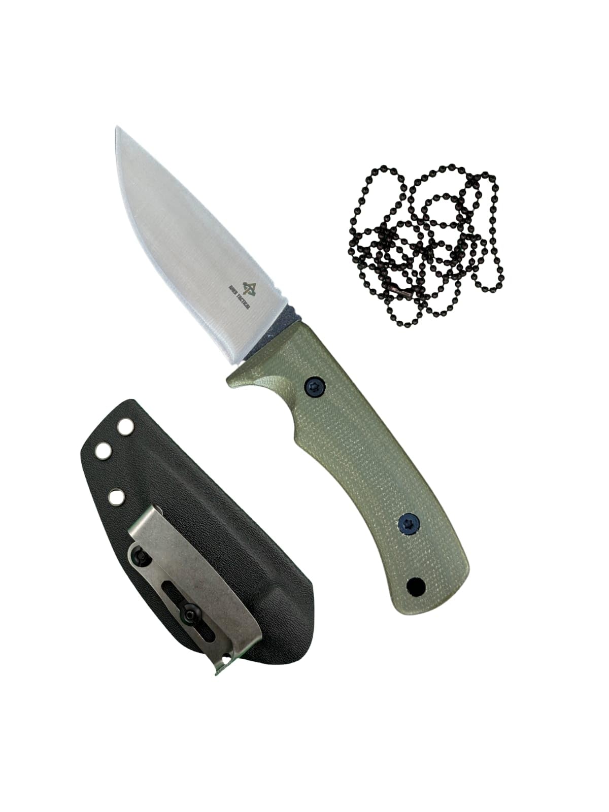 Fixed Blade, 3D Micarta Scales, EDC With Kydex Sheath, Ideal for Skinning, Survival, Camping, Hunting & Outdoors, Tactical Full Tang Knife (B_005)