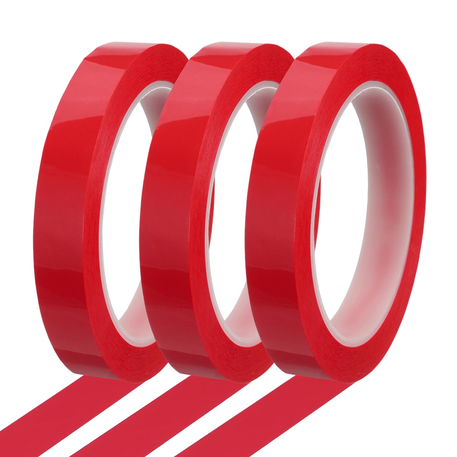 sourcing map Whiteboard Tape 16mm x 66m Pinstripe Graphic Chart Line Grid Marking Tapes for Classroom Office Dry Erase Board Art, Red, Pack of 3