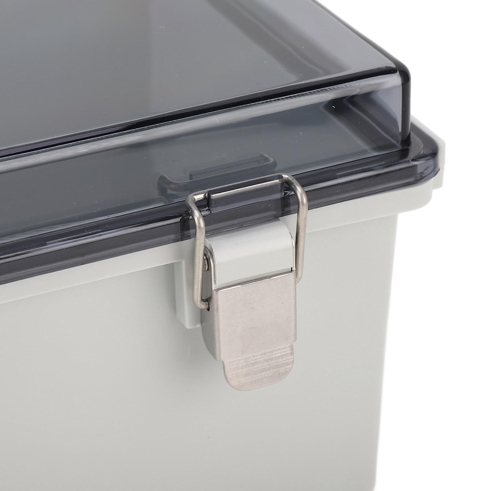 Stromverteilerkasten mit Schutzart IP67, 290 x 190 x 140 mm, aufklappbarer Projektkasten mit transparentem Deckel, ABS-Kunststoff-Elektrogehäuse für Heimwerker-Elektronik