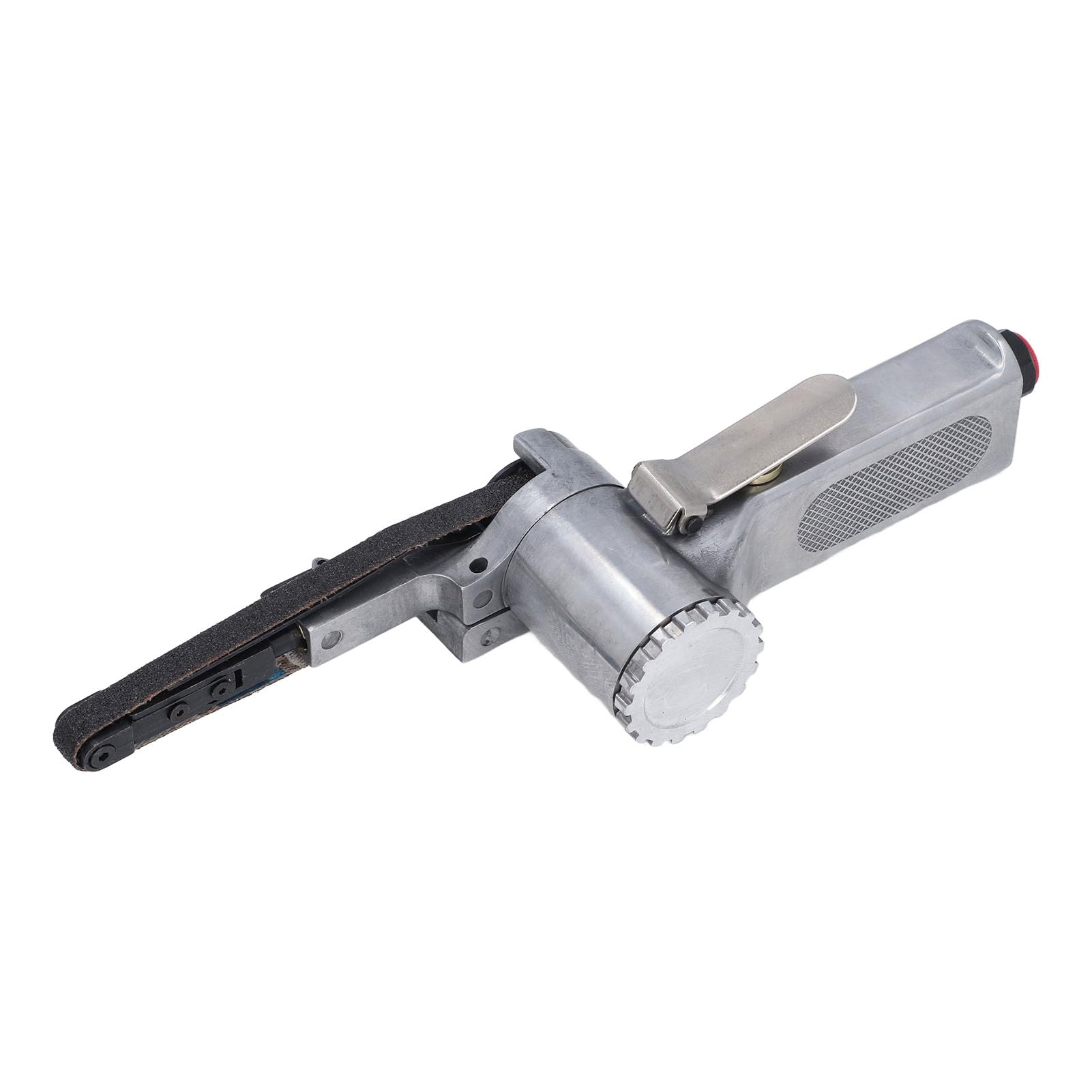 Lijadora de banda neumática de 1/4 de pulgada, herramienta neumática para trabajos en metal; kit de lijadora y pulidora con banda de 10 mm; lijadora de banda neumática de acero