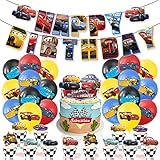Cars Deko Geburtstag Auto 36 PCS Geburtstag Dekorationen Car Luftballons Set Party Geburtstags Thema Happy Birthday Banner Party Auto Ballons Versorgungsmaterialien für Kinder Geburtstagsdeko