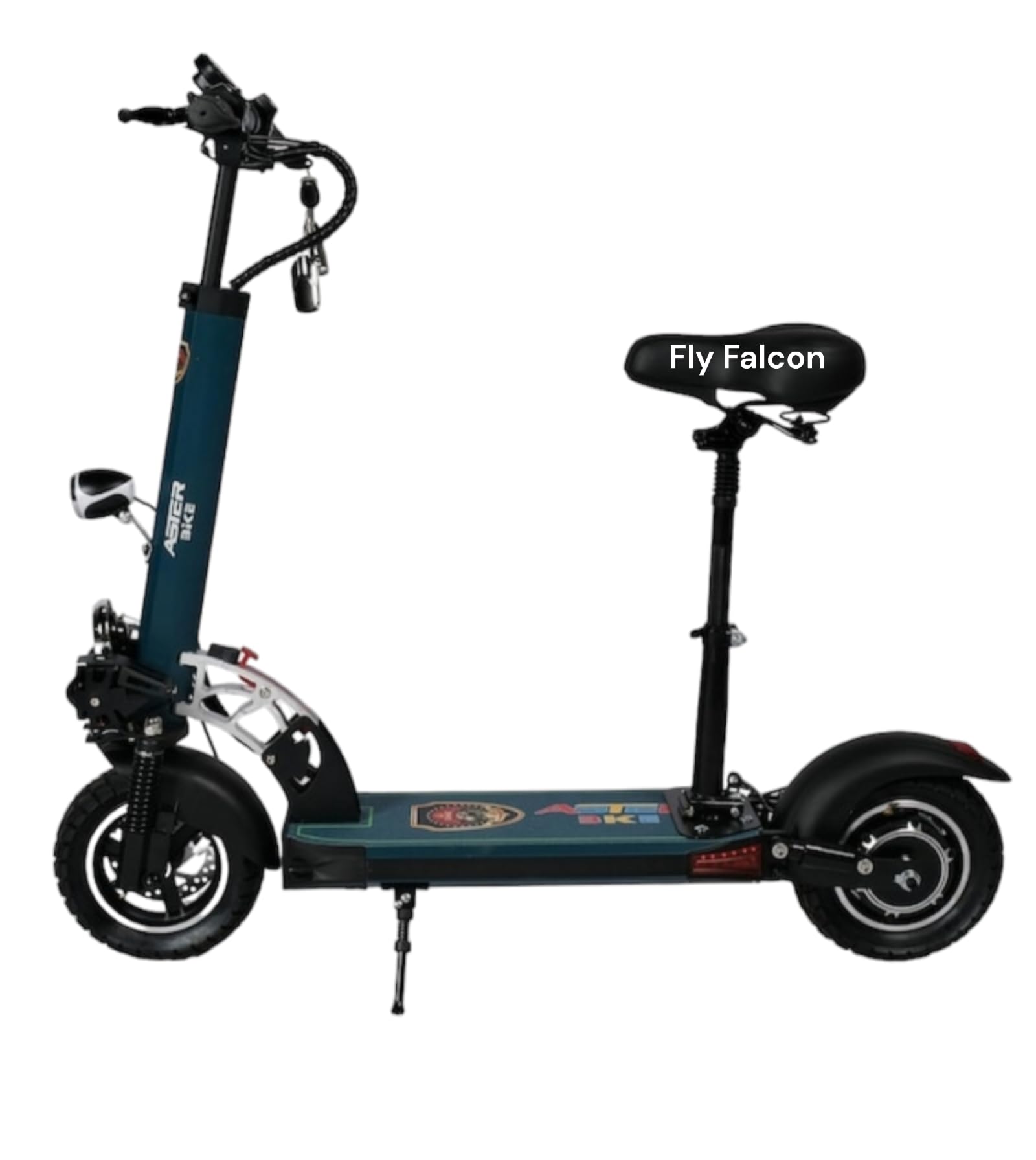 Fly Aster E10 E-Scooter 2024, 2000 Watts motor, 48V 13A Battery, 25 to 30km Mileage Full Foldable, Bluetooth Speaker, Seat Removable, Easy to Adjustable and Foldable, Skateboard Multiple Colors.