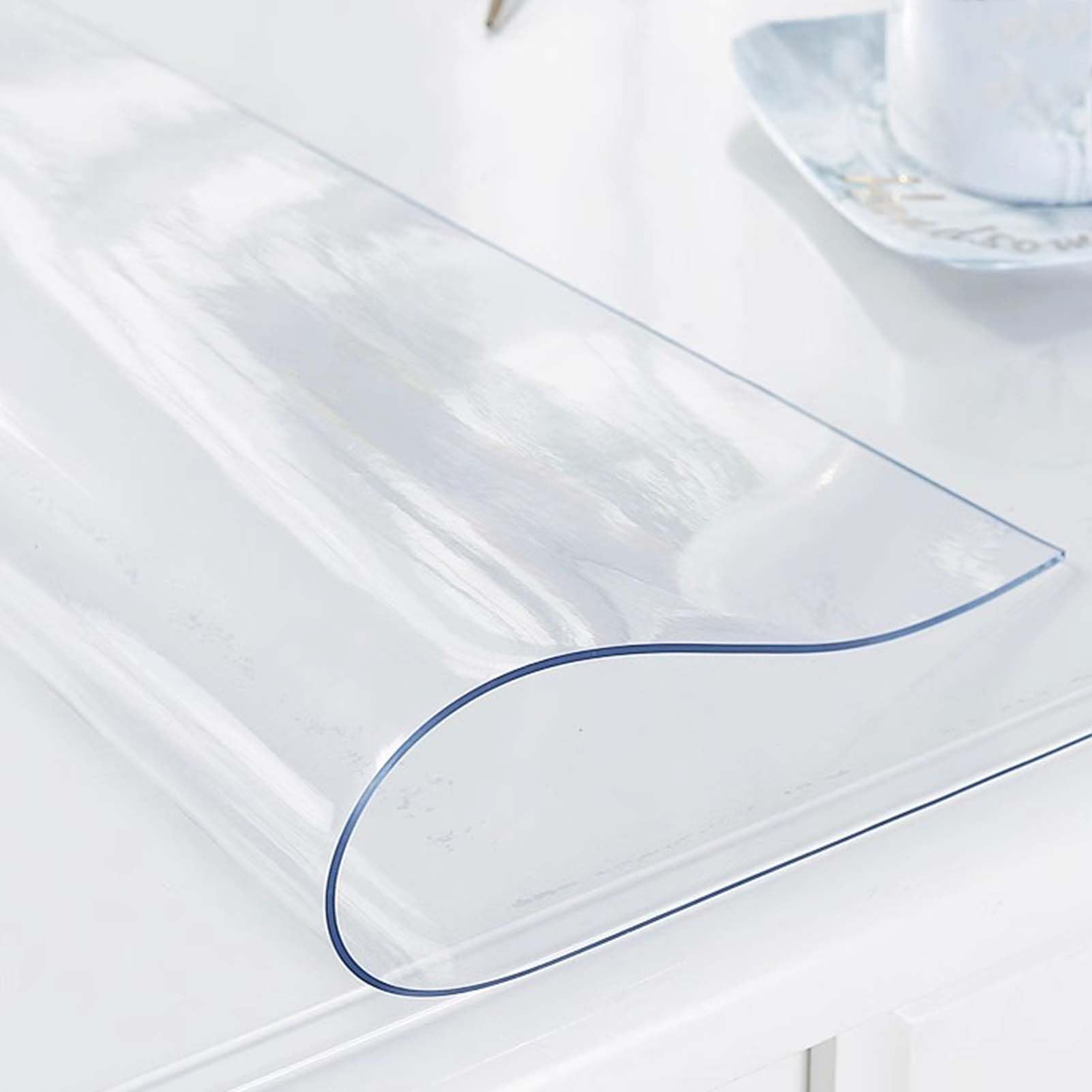 QBYRSSS Transparent Table Cover Protector Heavy Duty Clear Table Protector 120x190cmWaterproof Vinyl Table Cover Wipeable Plastic Tablecloth OilProof Mat for Dining & Dressing Tables