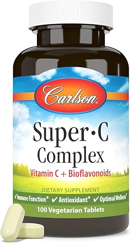 Miniatura 5 de Carlson - Complejo Super-C, vitamina C + bioflavonoides, función inmune y bienestar óptimo, antioxidante, 100 tabletas vegetarianas