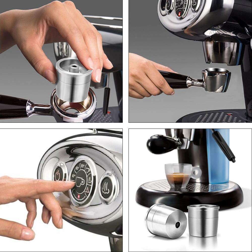 Riutilizzabile Capsula Compatibile con Illy,Capsula Ricaricabile caffè per ILLY,Capsule filtrante di Inossidabile per Macchina ILLY X9 X 8 X7.1 Y5 Y3 Y1.1 (capsule+tamper)