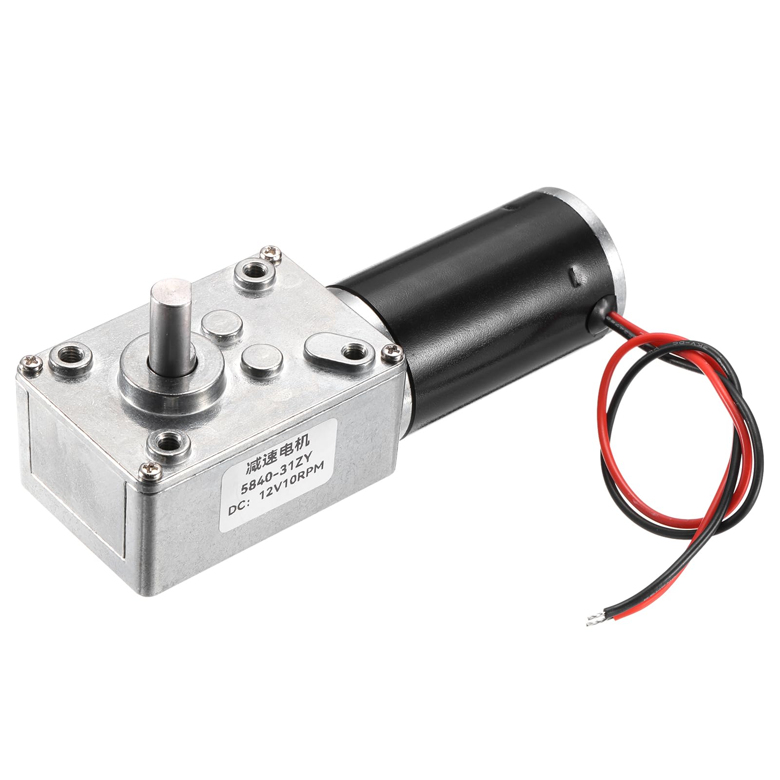 sourcing map Motor reductor reversible 12 V CC 10 RPM 8 mm eje D engranaje helicoidal alto par