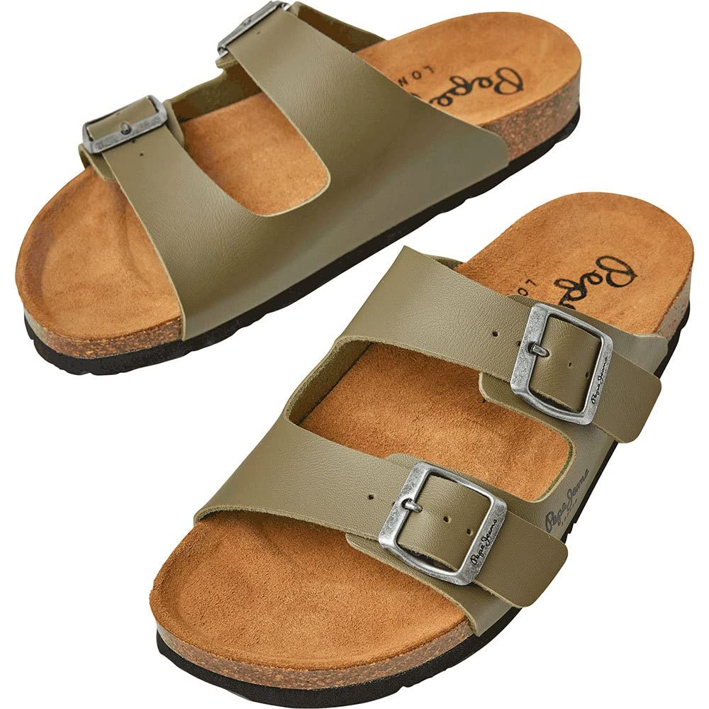 Pepe Jeans London Oban Classic 3 W Women’s Regular Fit Anatomic Sandals, Blue Wash