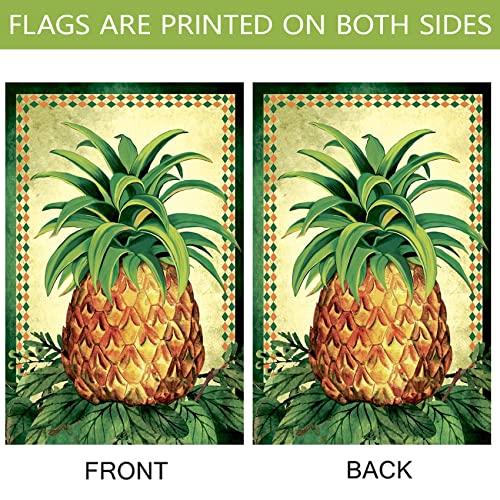 Morigins Tropical Pineapple Double Sided Summer House Flag 28"X40" #TOP1