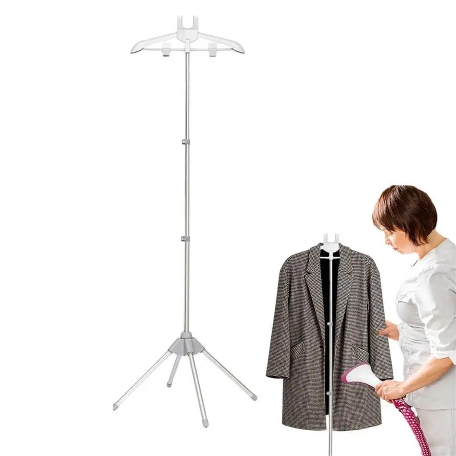 Porta Abiti da Stiro Regolabile in Altezza for Supporto for ASSE da Stiro(Grey)