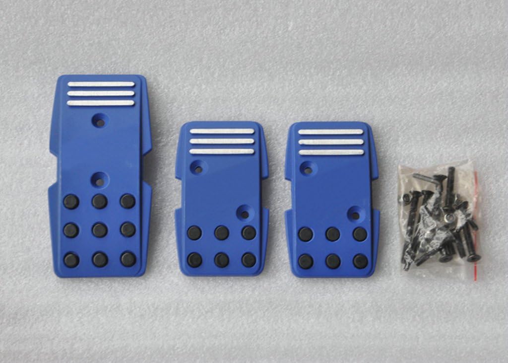 Sunny Car New Universal Aluminum Car MT Foot Pedals Pad Clutch Brake Non-Slip Manual Blue